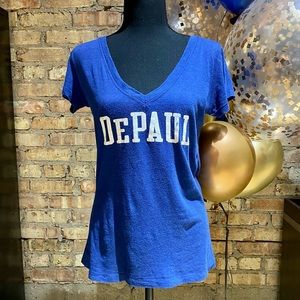 DePaul University V-Neck Tee in Blue
